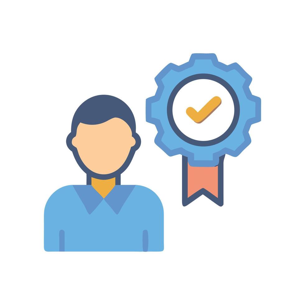 Professional Achievement with an Approved Task and a Person vector