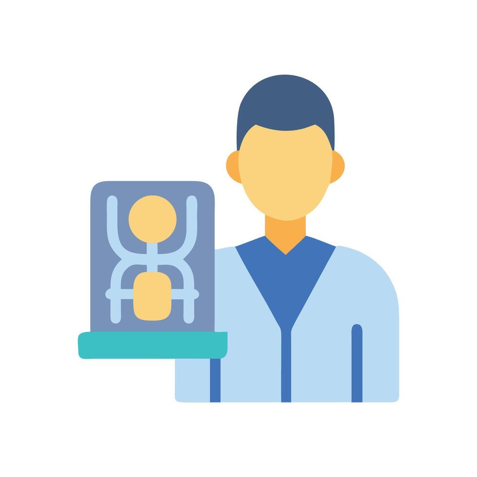 Doctor holding Xray radiology image health check vector
