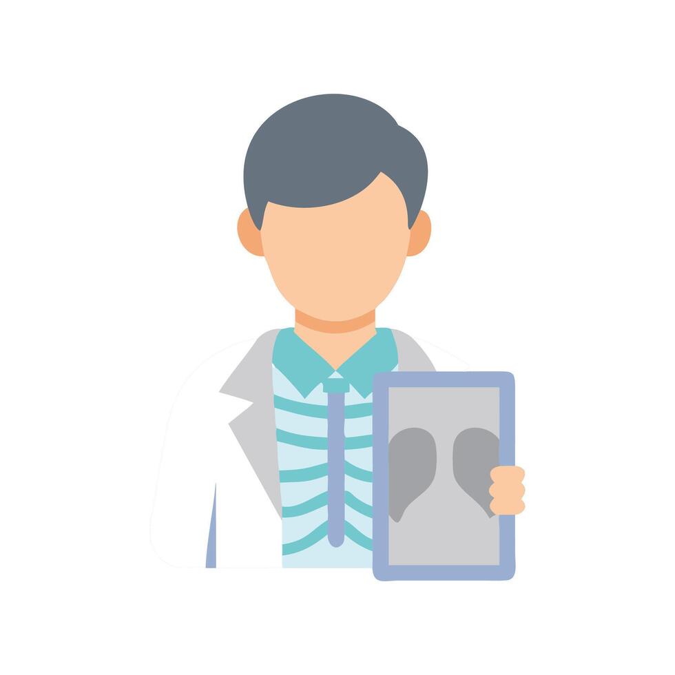 Doctor with Xray Illustration on Black Background vector