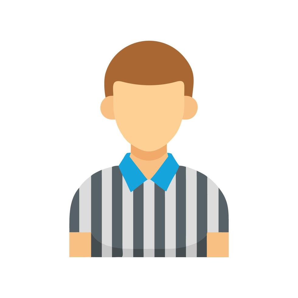 Referee Icon Sporting Event Judge in Striped Shirt vector