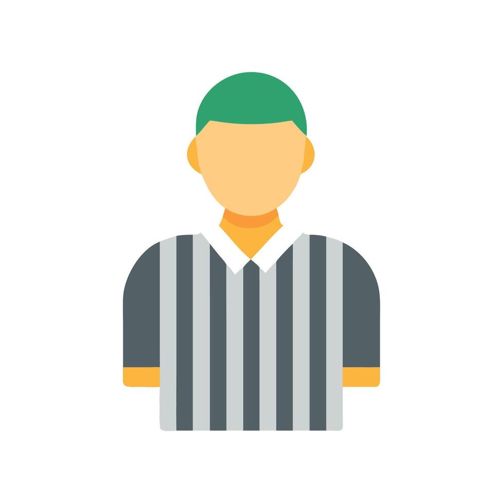 Referee Icon in Stripes with Green Hair Style vector