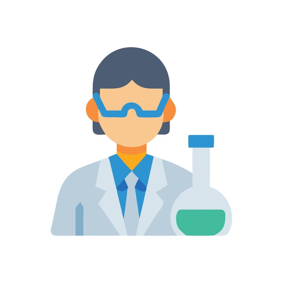 Scientist with Flask Illustration for Science Concept vector