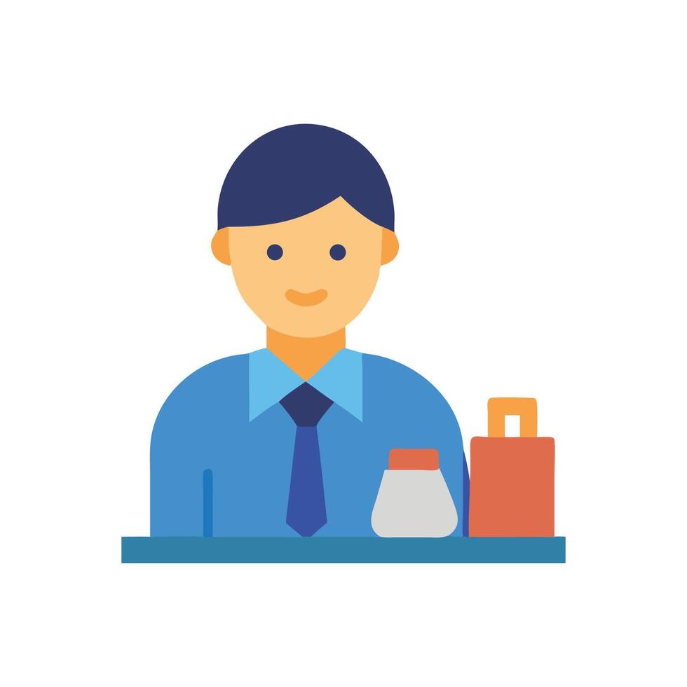 Stylized Icon of a Businessman with a Briefcase vector