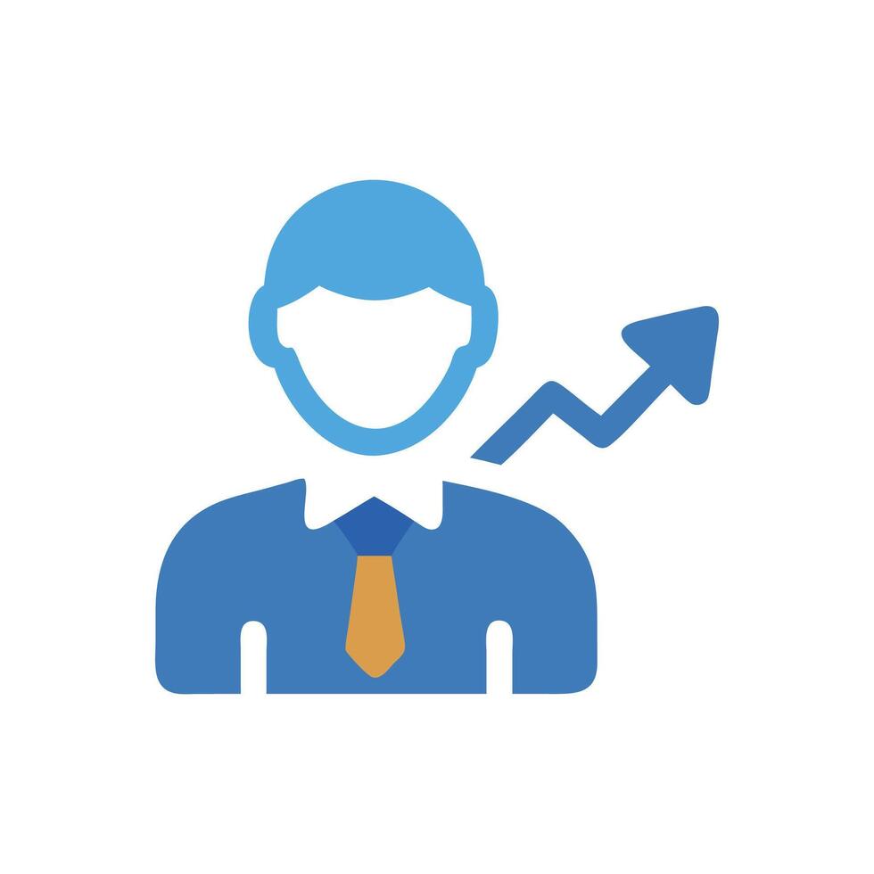 Business growth concept with anonymous person and rising arrow vector