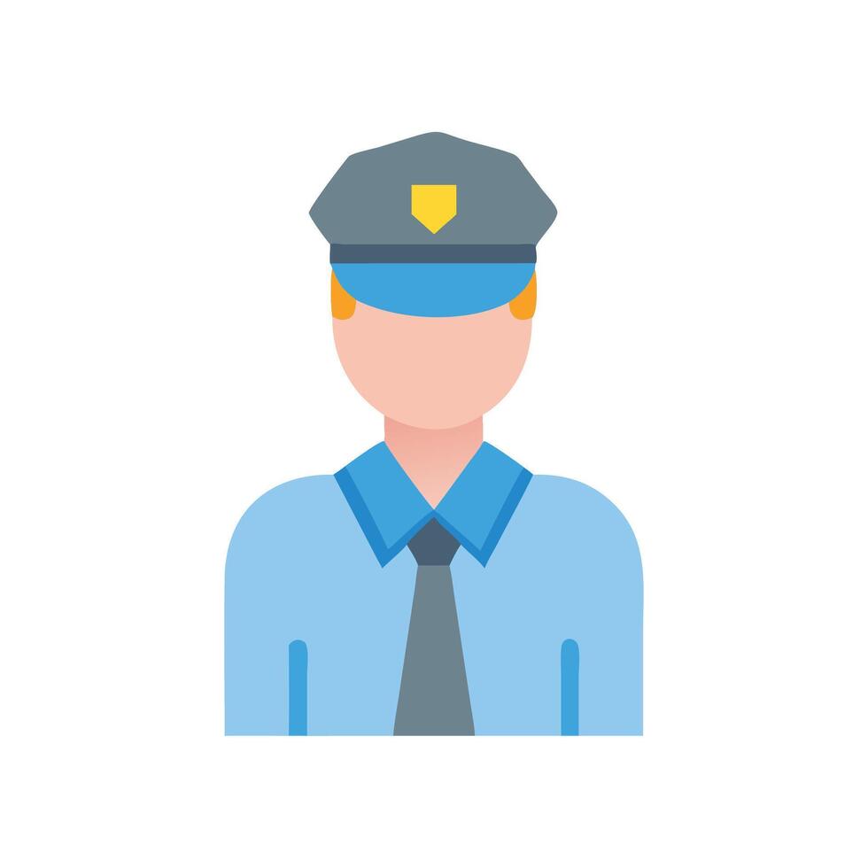 Flat Icon of a Policeman in Uniform vector