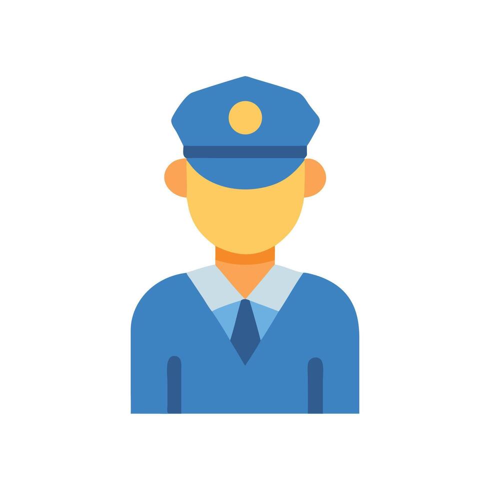 Policeman cartoon avatar icon in blue uniform illustration vector