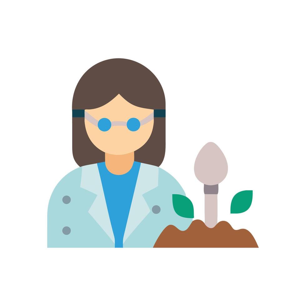 Botanist studies plant growth in the laboratory research vector