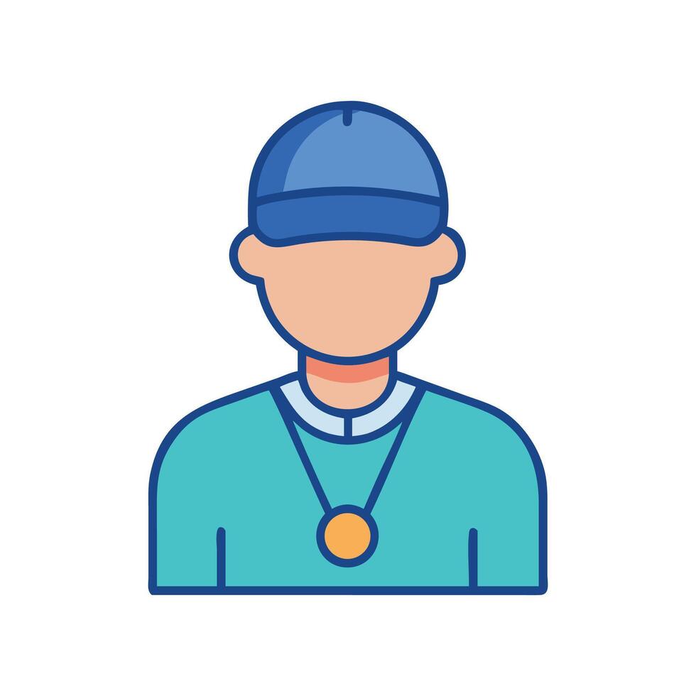 Coach Icon with Baseball Cap and Whistle Design vector