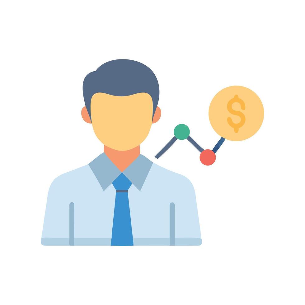 Business Professional with Financial Growth Chart Illustration vector
