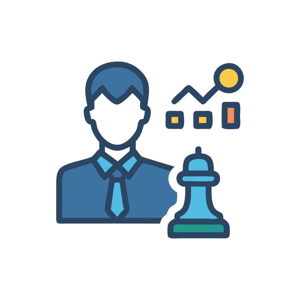 Strategic Business Planning Chess, Charts, and Professional Expertise vector