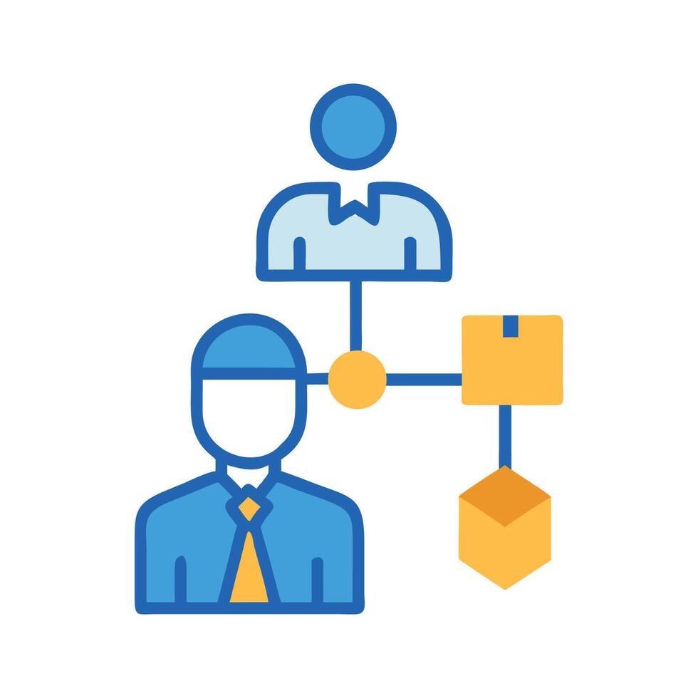 Supply chain management or organizational chart with people vector