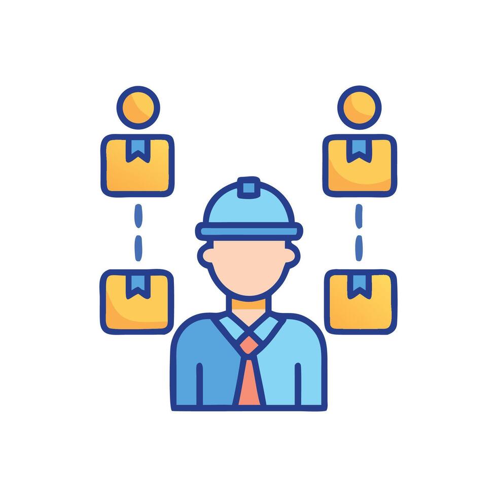 Supply Chain Management Icon with Delivery and Logistics vector
