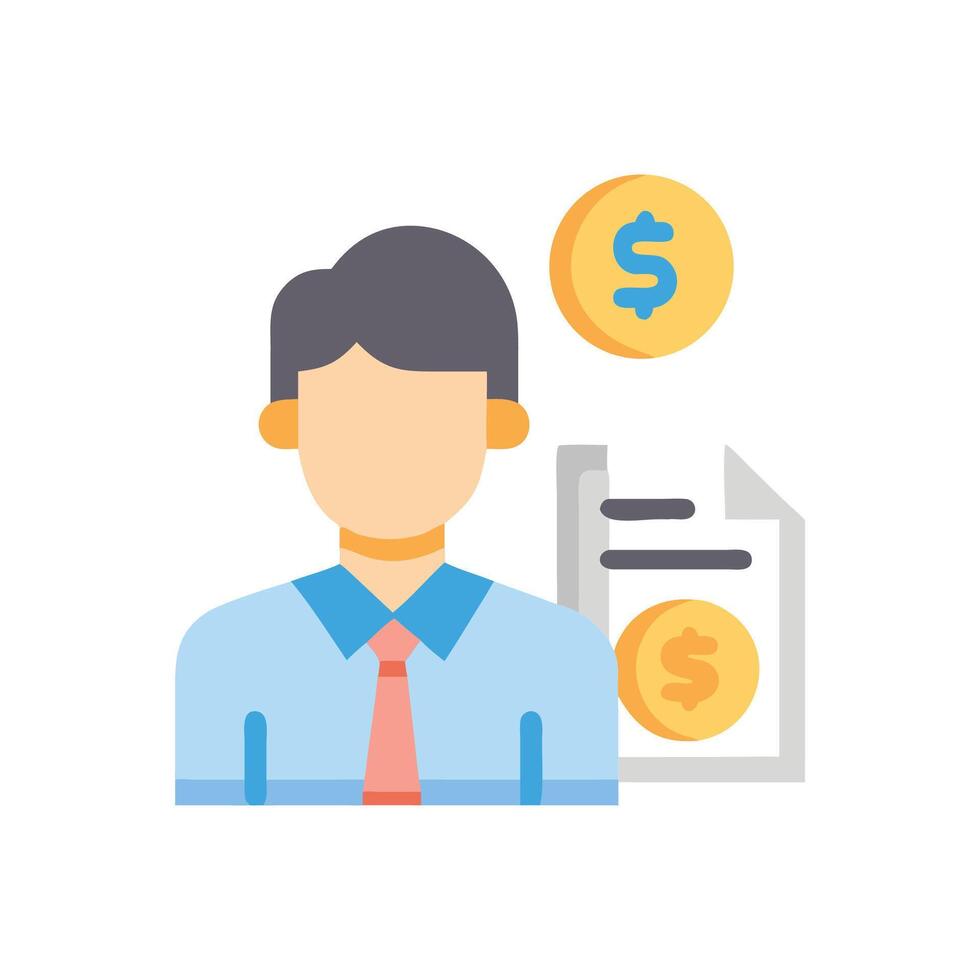 Financial advisor icon represents investment and fiscal success vector