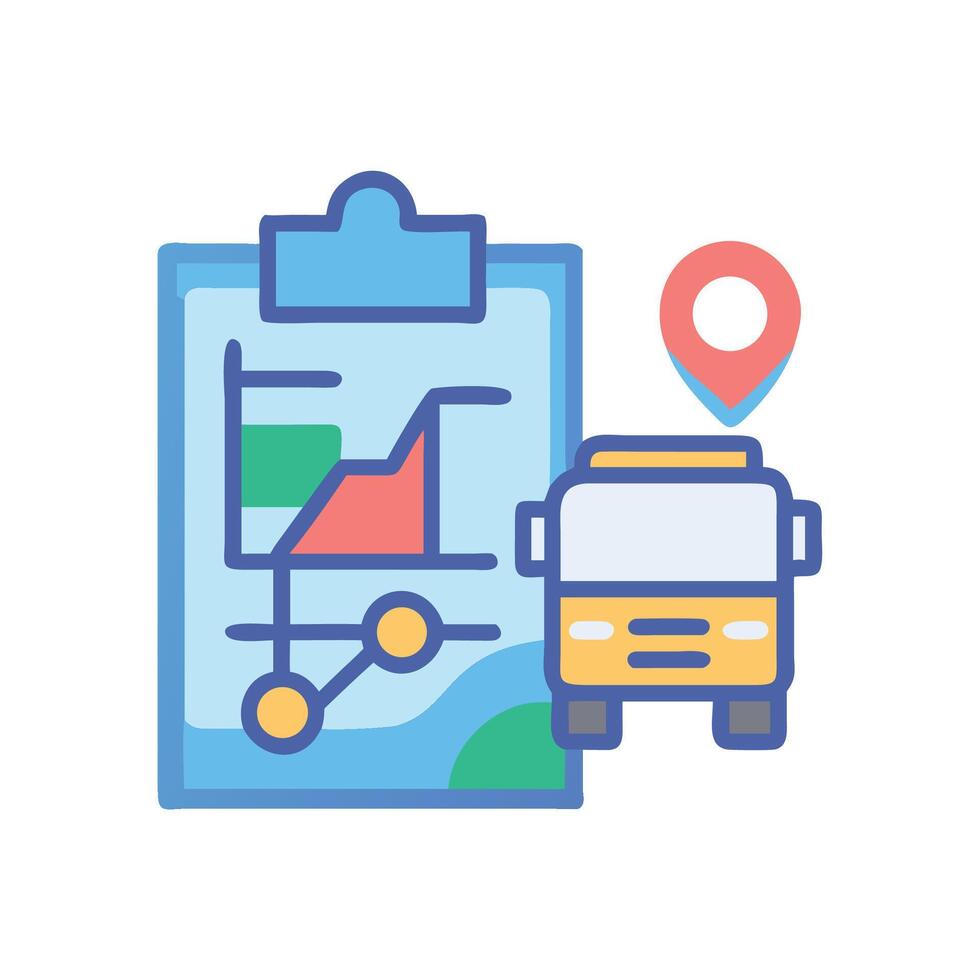 Bus Route Planning and Logistics with Location Tracking vector