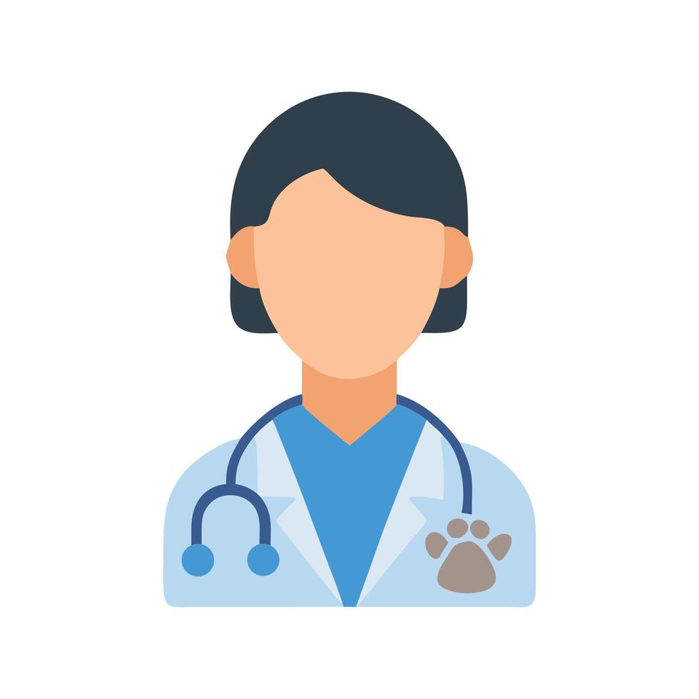 Veterinarian Icon with Paw Print and Stethoscope vector