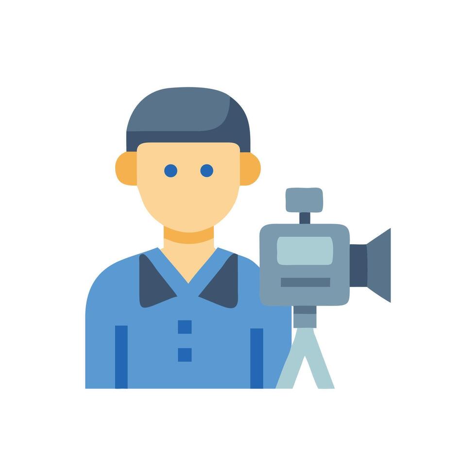 Flat icon illustration of a film maker vector