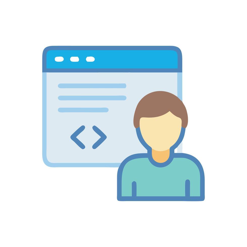 Web developer icon with code on browser window vector
