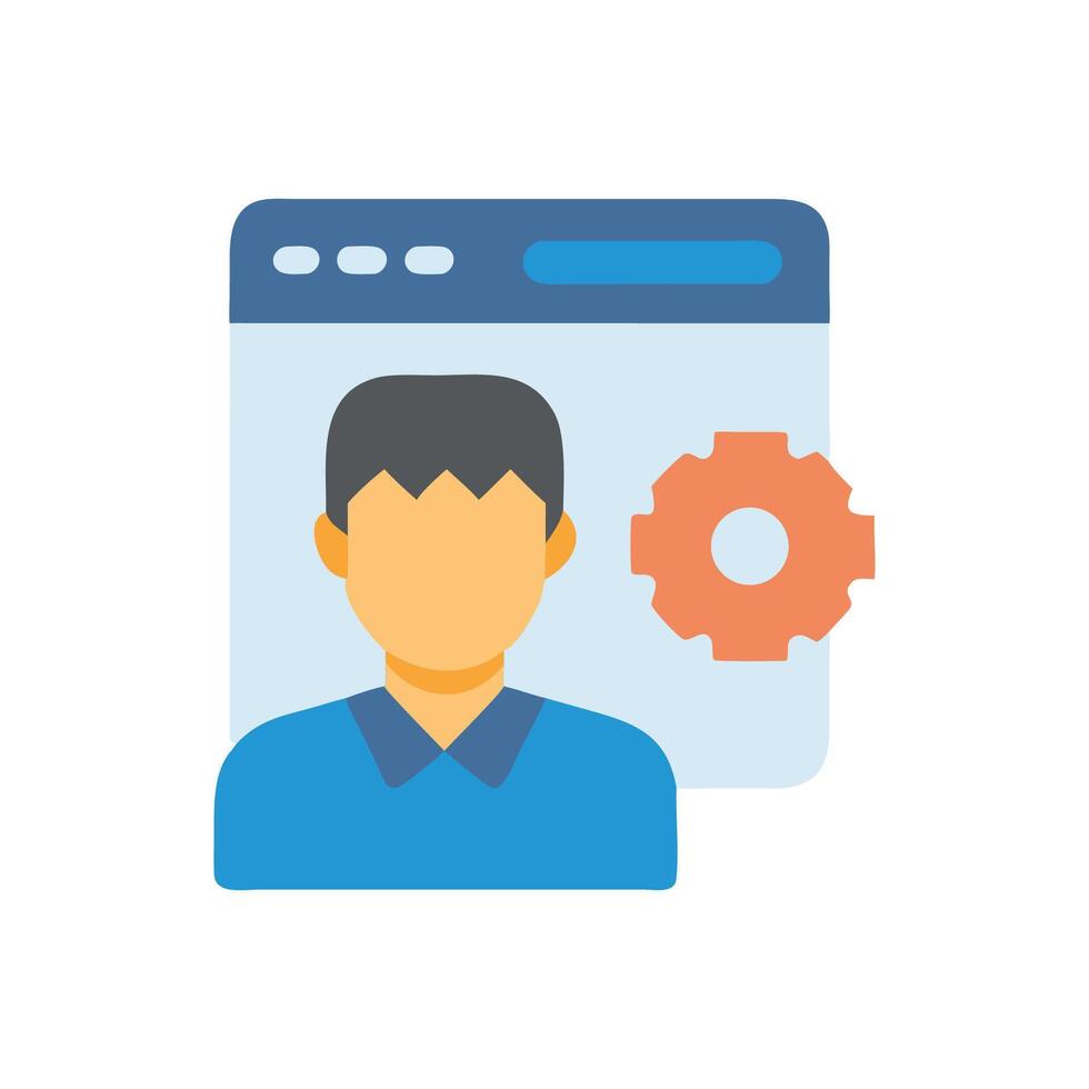 User Profile Settings and Configuration on Web Page vector