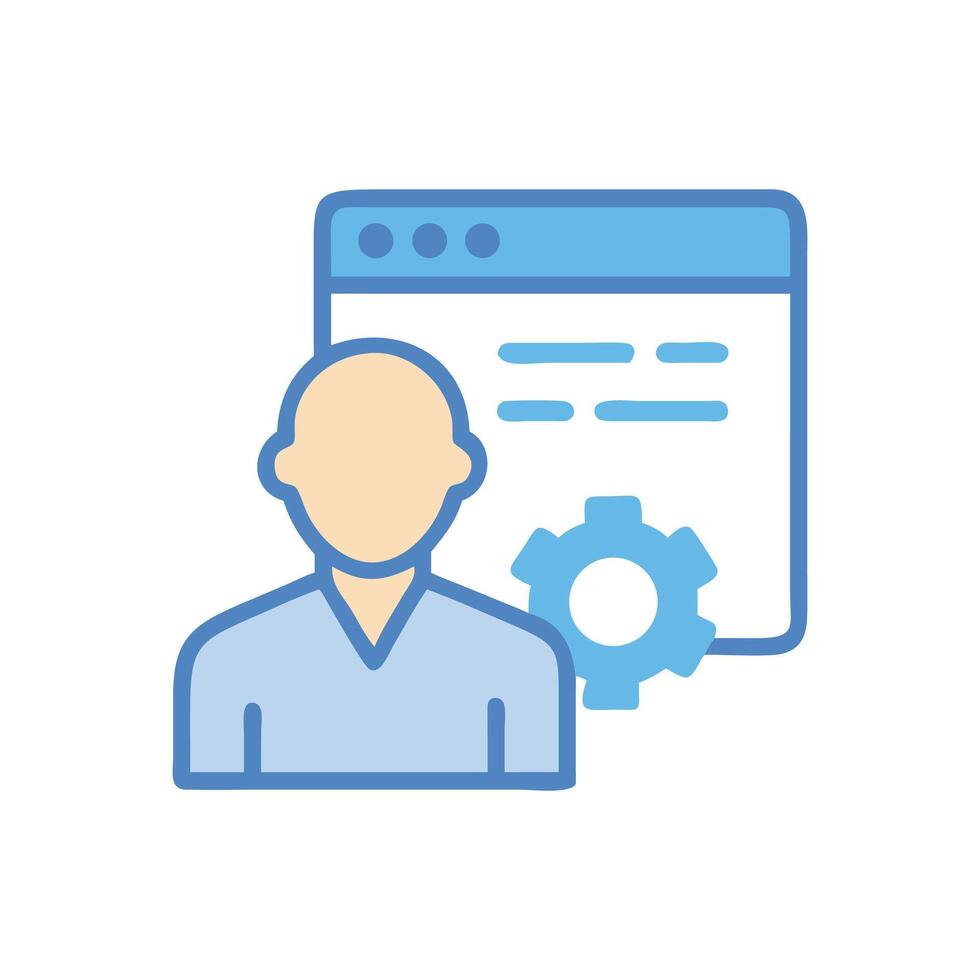 User Interface Development Icon with Settings vector