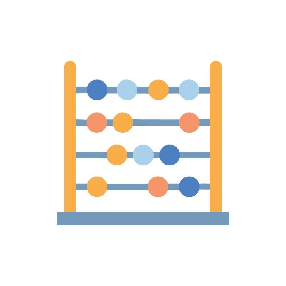 Flat illustration of a simple abacus on White Background vector