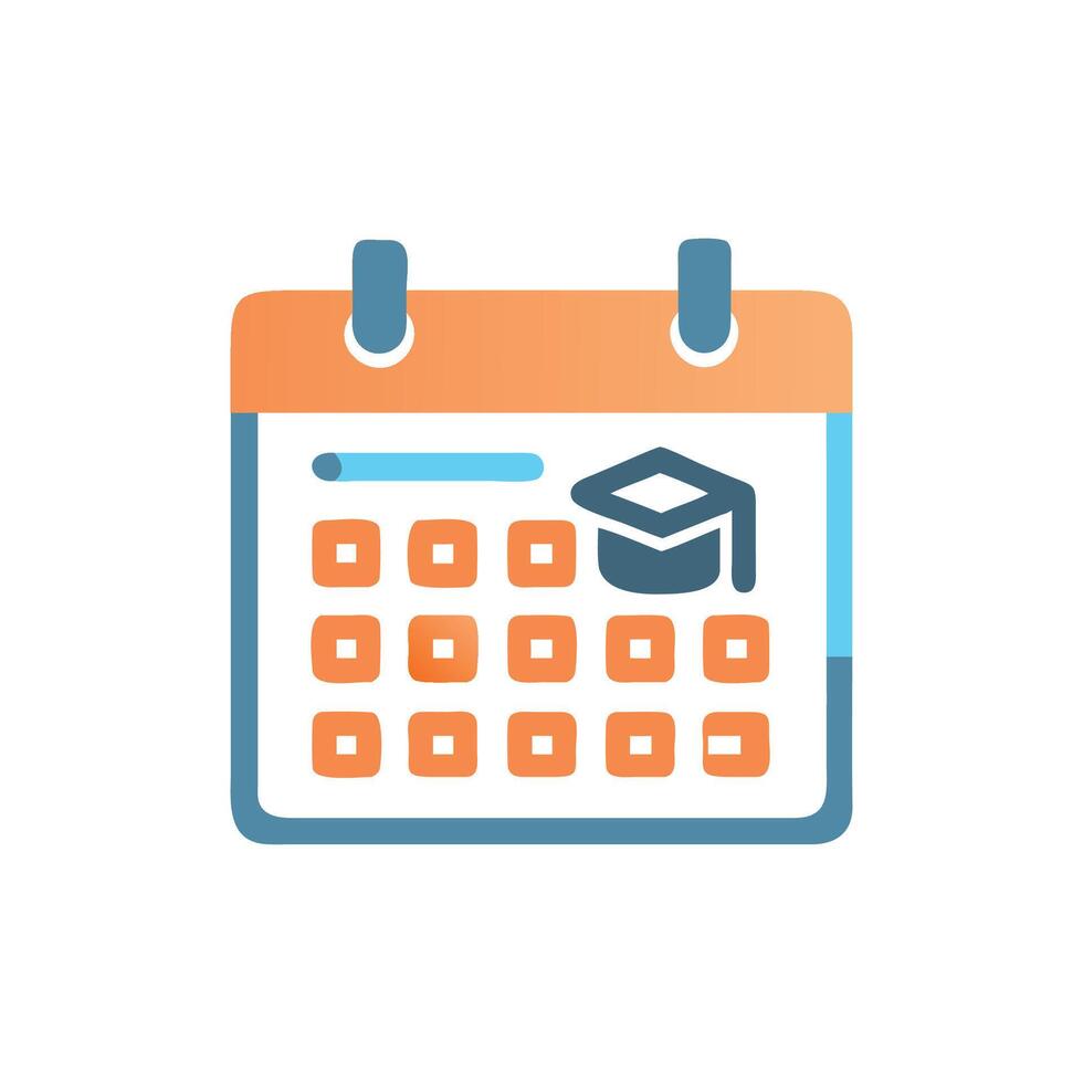 Graduation date calendar icon for education and events vector