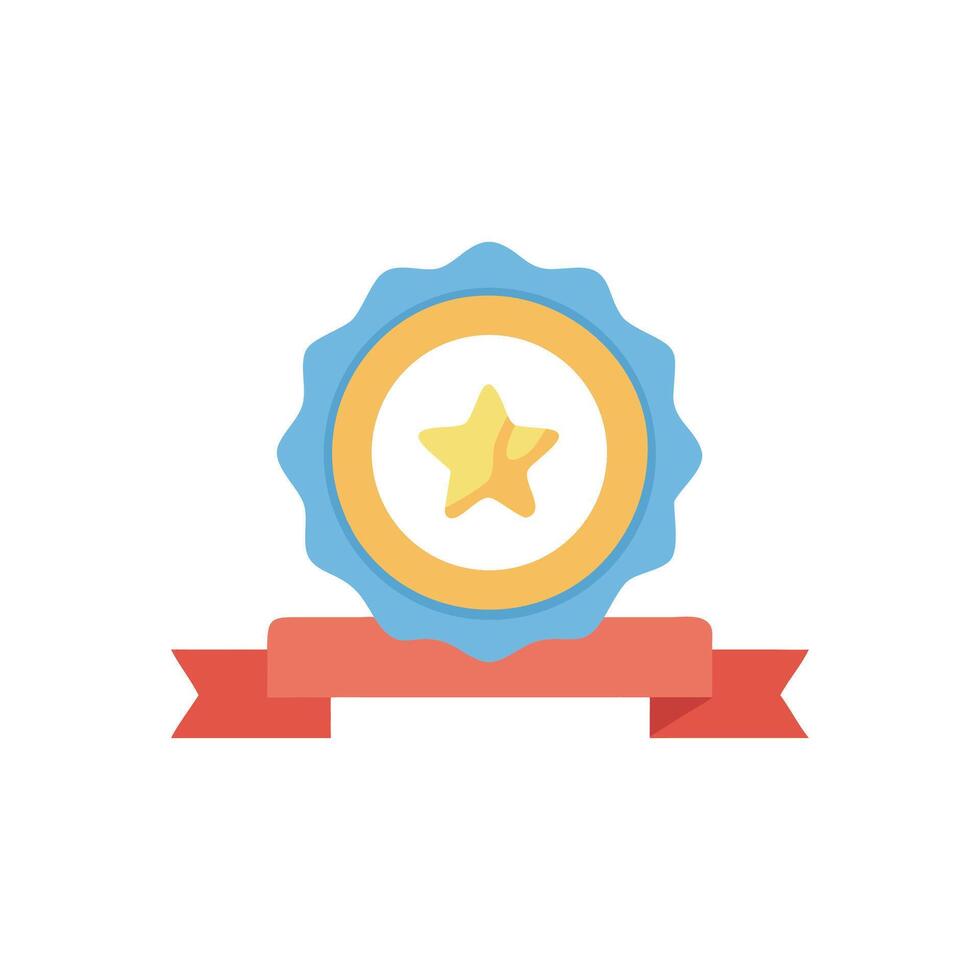 Star award badge with ribbon graphic isolated design vector