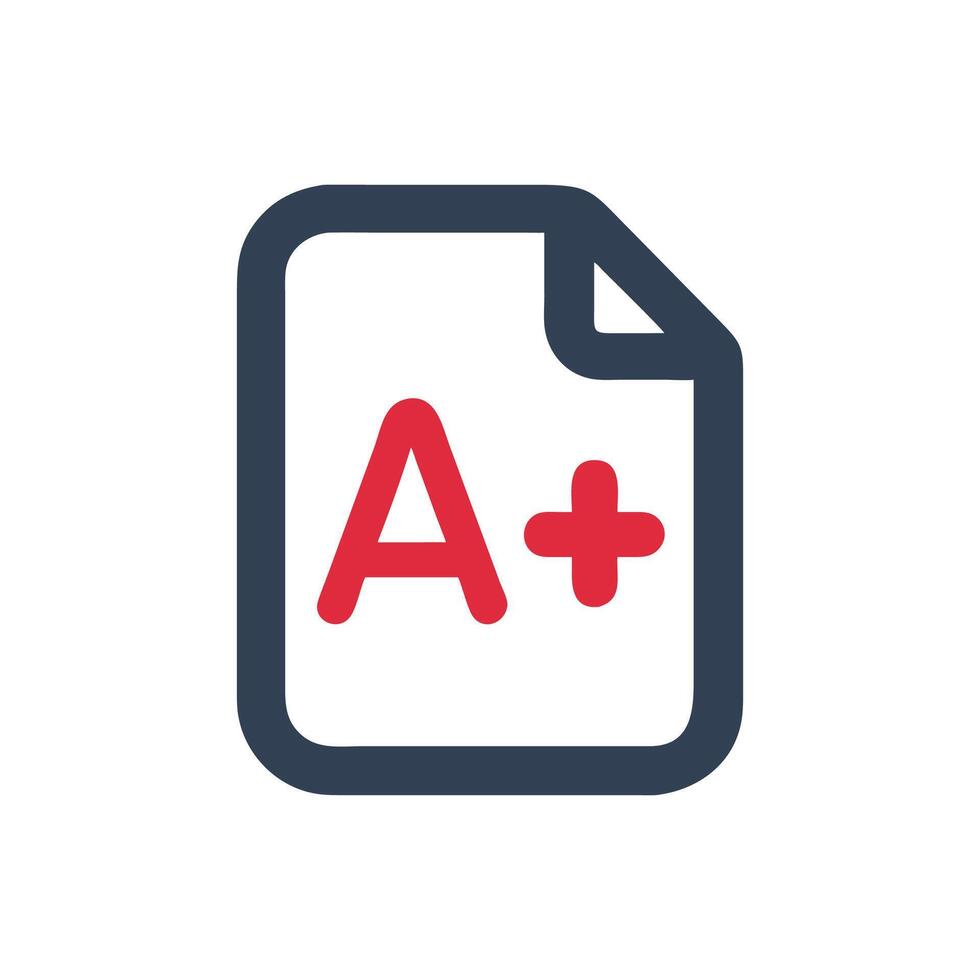Simple flat icon of successful grade concept vector