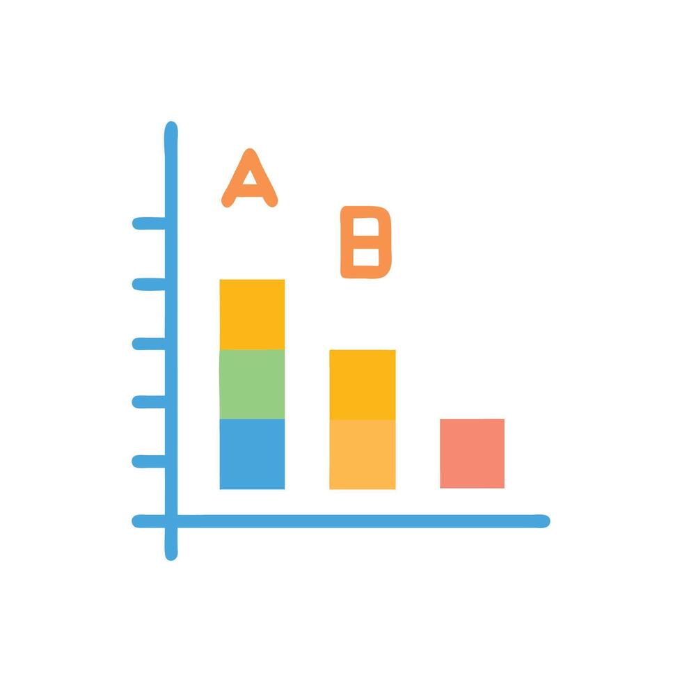 Simple bar chart of statistical data visualization vector