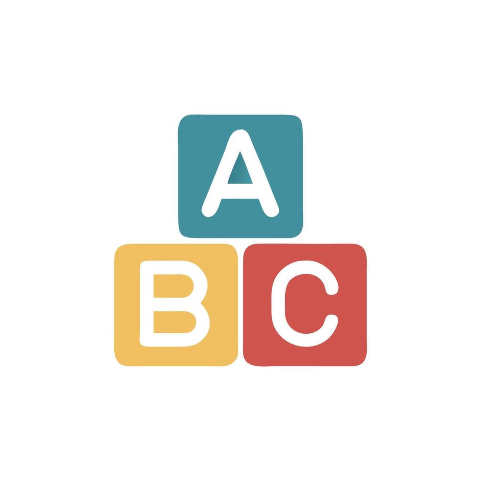 Colorful alphabet blocks stacked against a dark background vector
