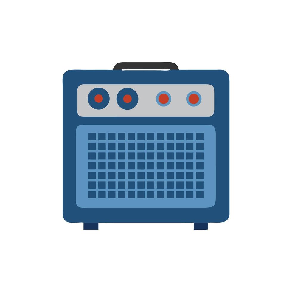 Blue amplifier illustration on White Background for music industry vector