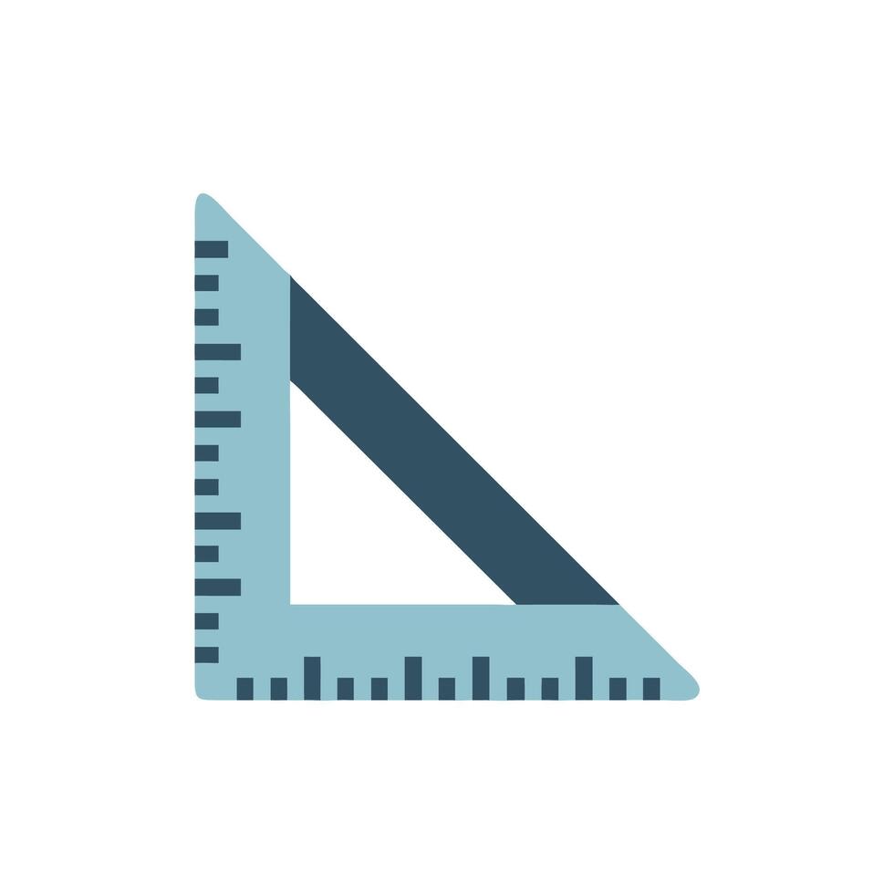 Flat illustration of a right triangle ruler tool vector