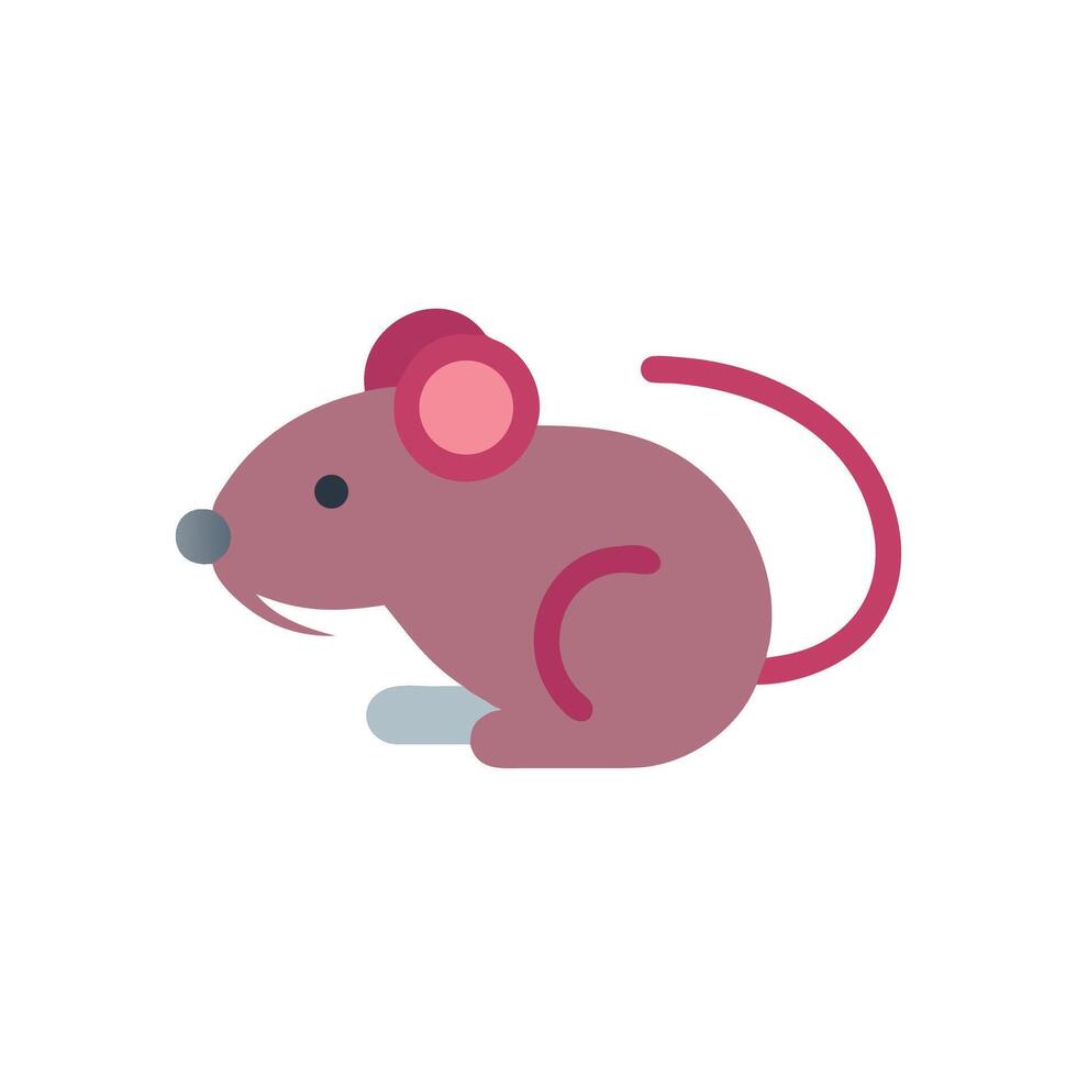 Cartoon Mouse Illustration on White Background, Simple and Cute vector
