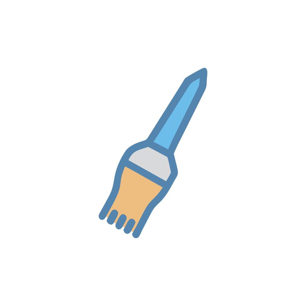 Iconic Paint Brush Isolated on White Background Depicting Art vector