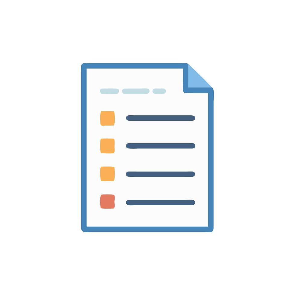 Simple flat illustration of paper sheet on White Background vector