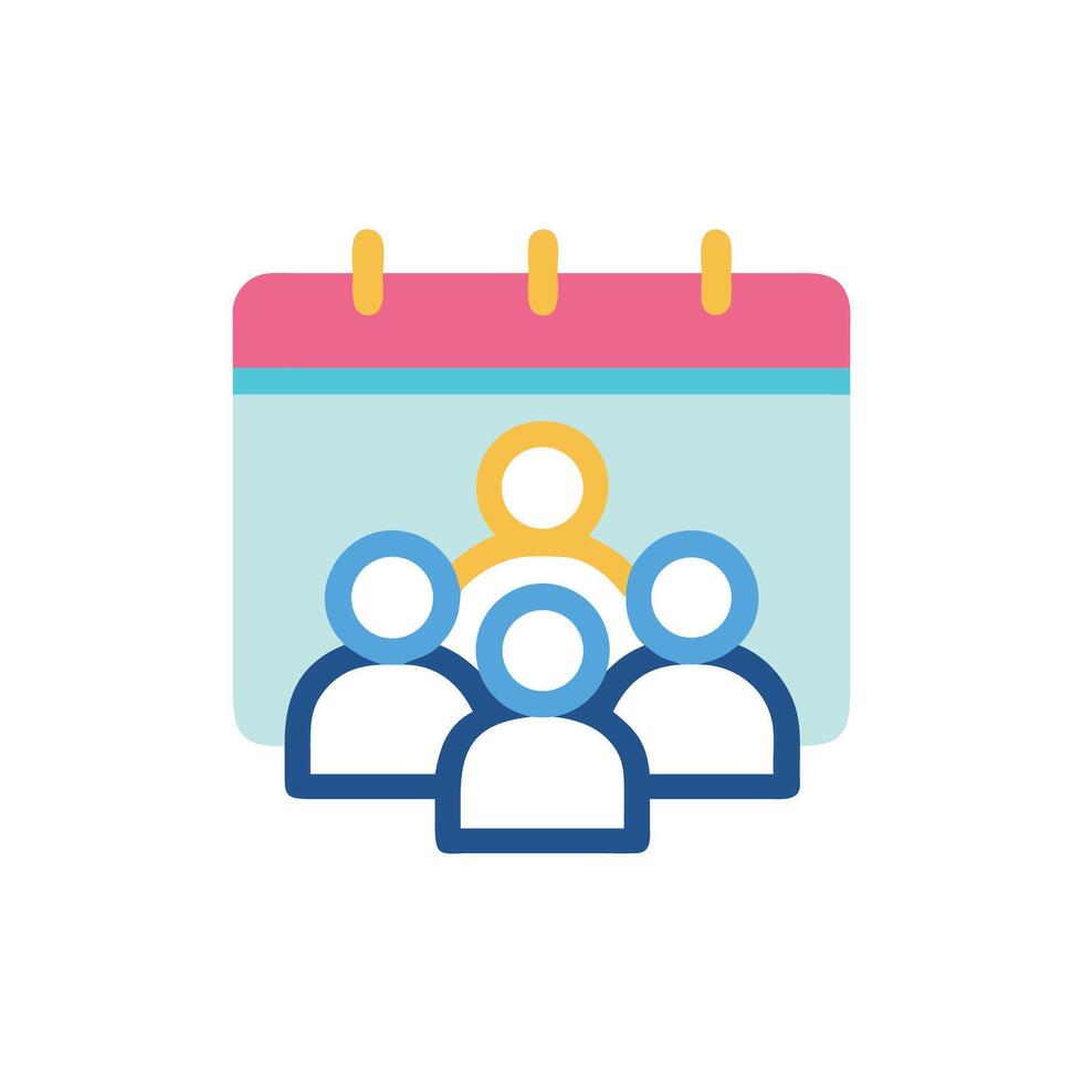 Schedule meeting with team members on a calendar date vector