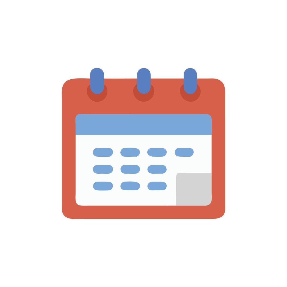 Calendar icon illustration with dates and appointment details display vector