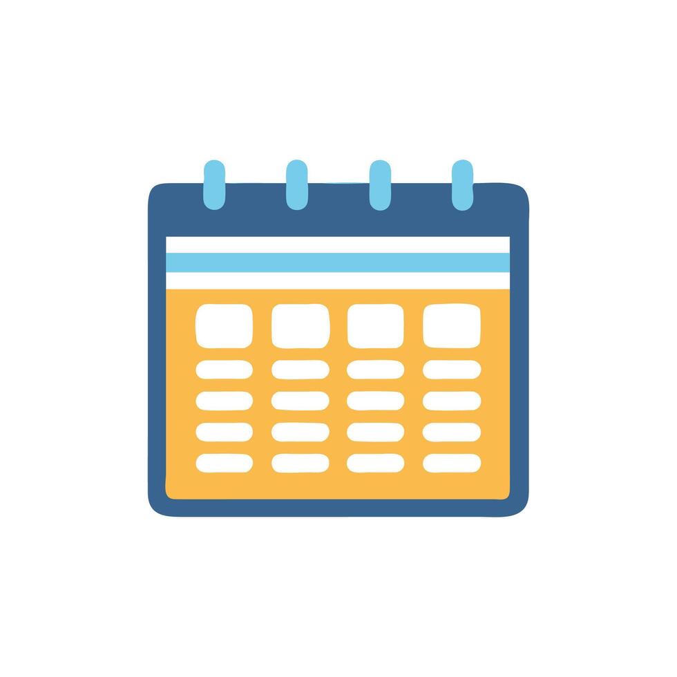 Flat calendar icon illustration for business and organization vector