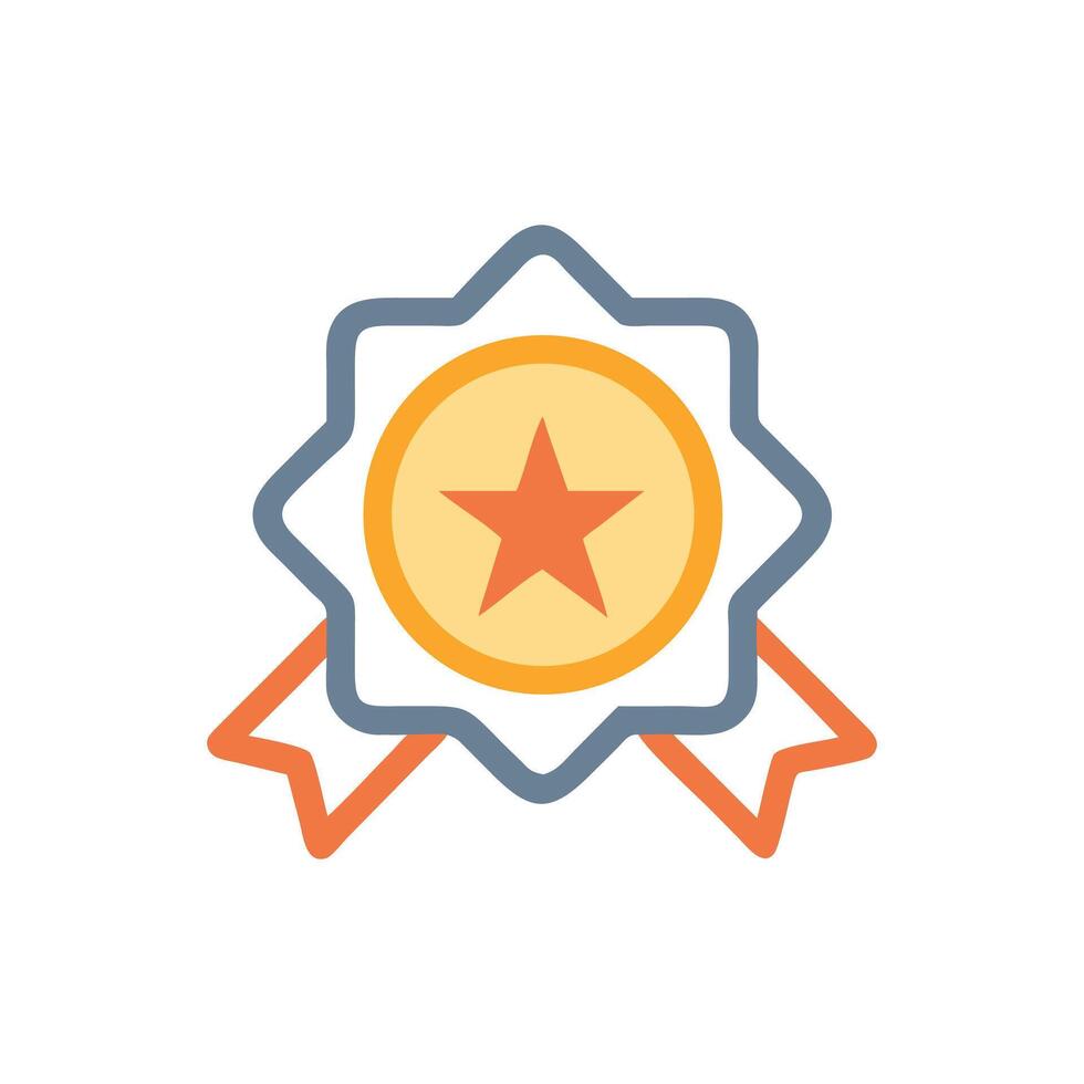 Star medal illustration for awards and achievements vector