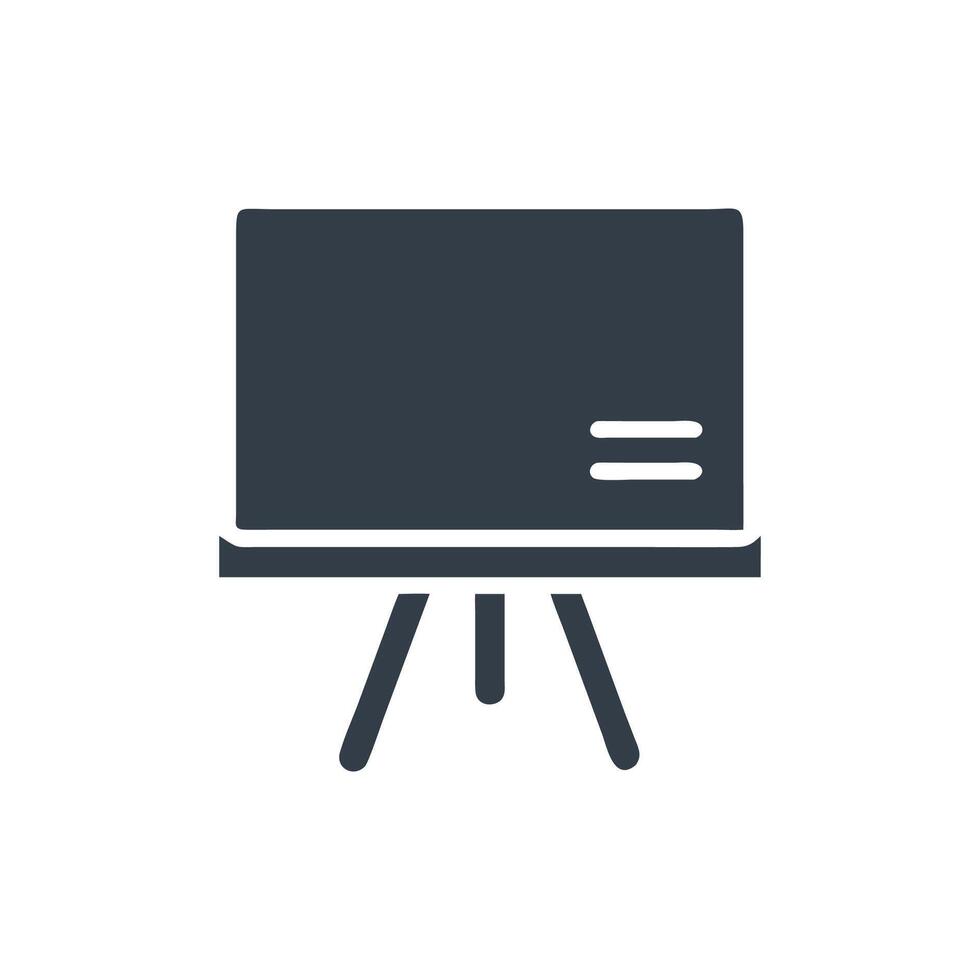 Dark Blue Presentation Board Icon on White Background Design vector