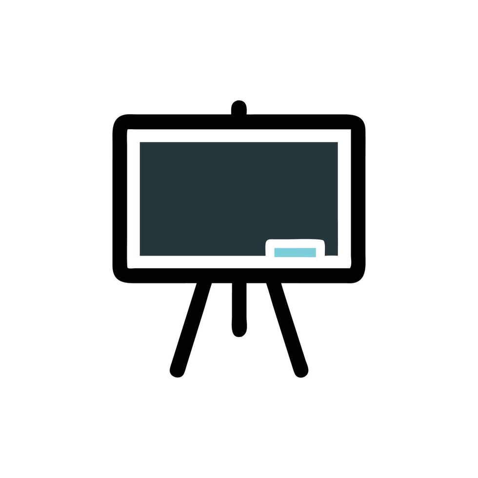 Stylized dark chalkboard and eraser illustration on White Background vector