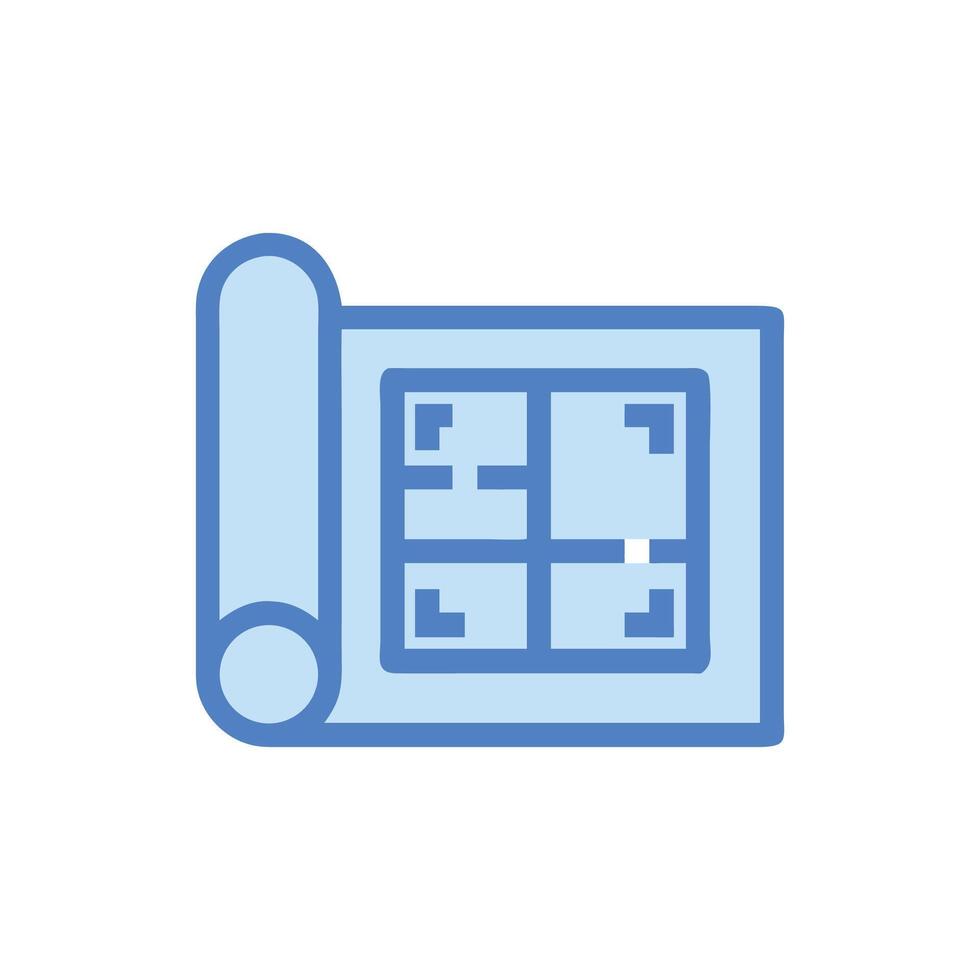 Architectural Blueprints Rollout for Commercial and Residential Building Design vector