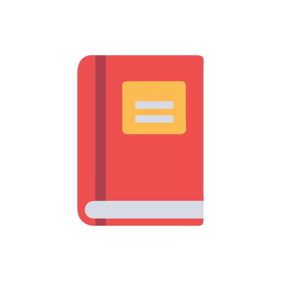 Single stylized red book icon on White Background vector