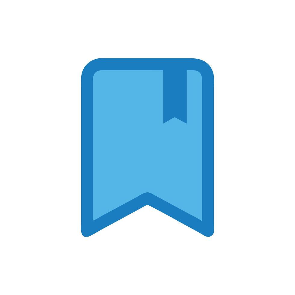 Bookmark icon in blue tones with ribbon detail vector