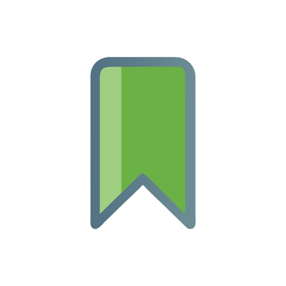 Green bookmark icon isolated on White Background in flat style vector