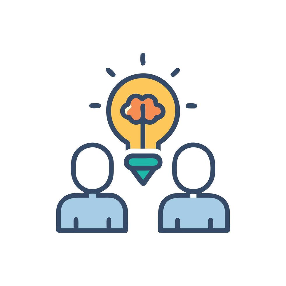 Brainstorming session with new ideas and collaborative thinking vector