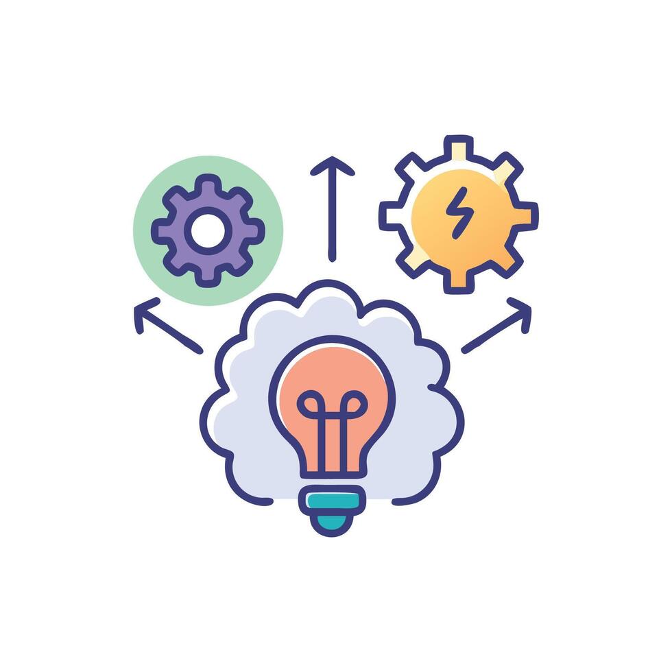 Creative ideas connecting knowledge with technology and innovation vector