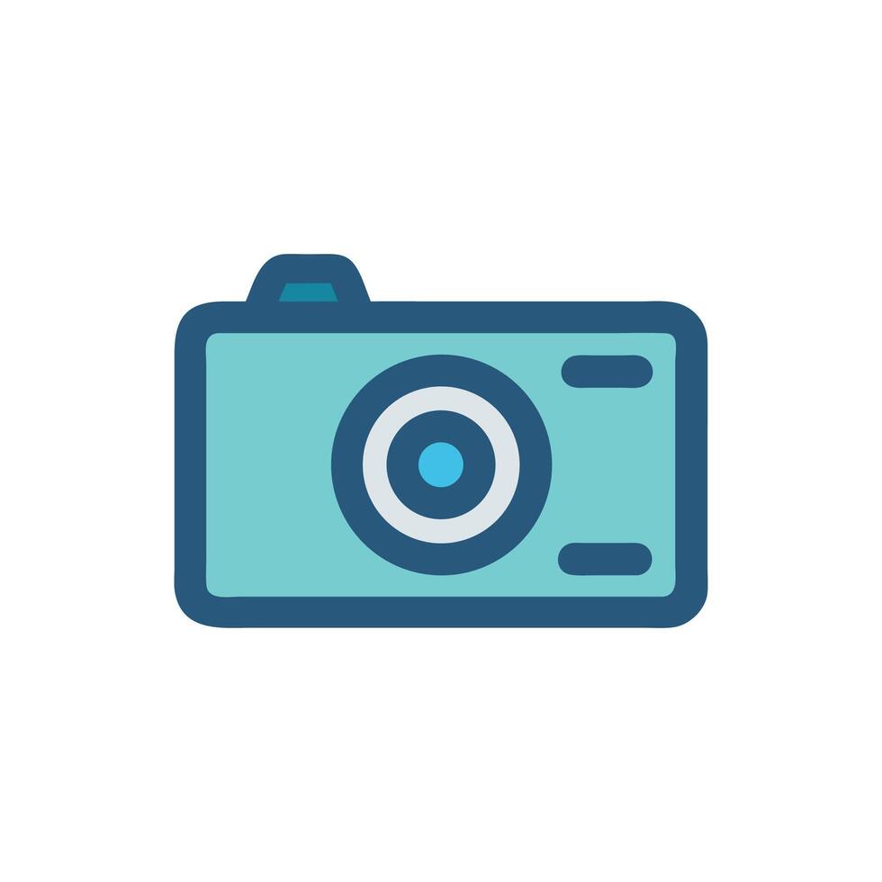Flat style camera icon on White Background for photography vector
