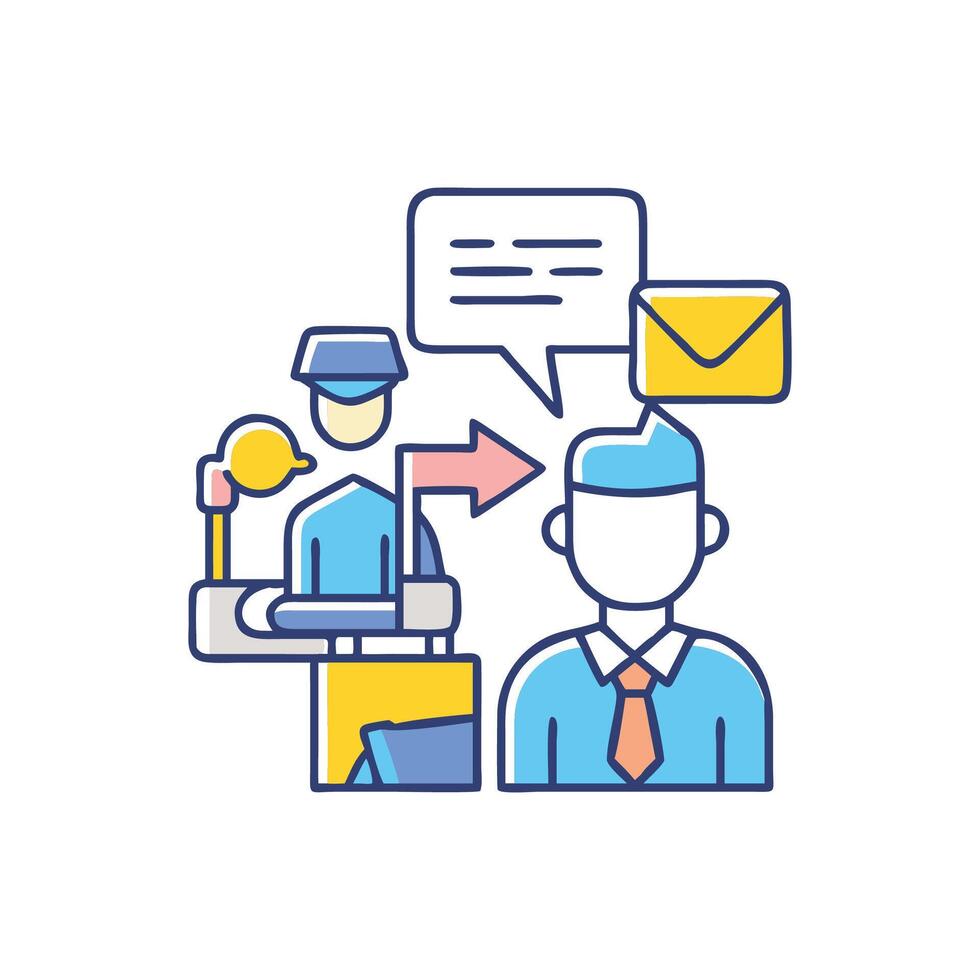 Communication assistance depicted in vibrant and modern design style vector