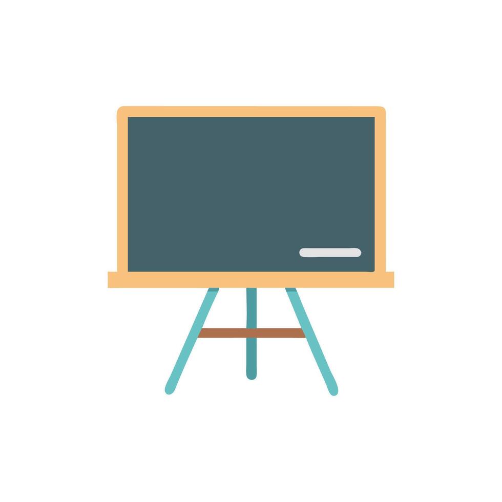 Illustration of a chalkboard on stand with piece of chalk vector
