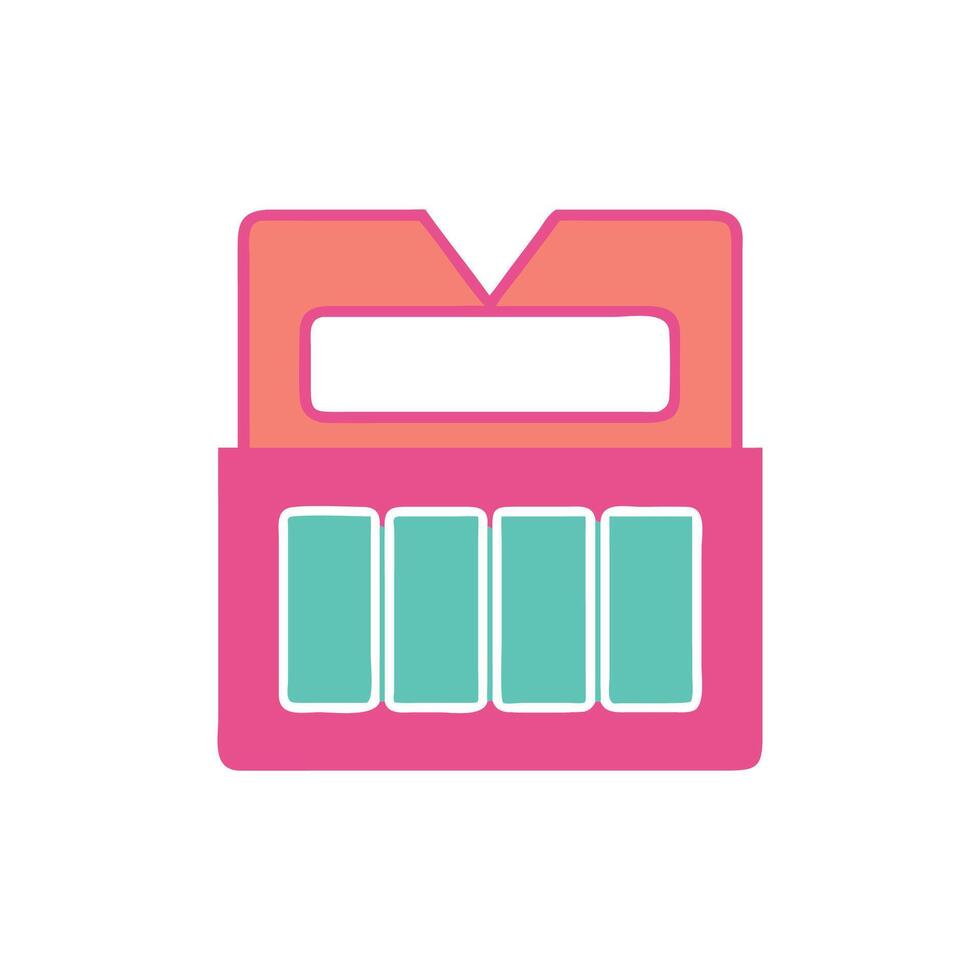 Bright makeup palette with turquoise eyeshadows and a White Background vector